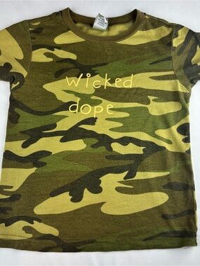 Kavio Toddler Wicked Dope Camo Graphic T-Shirt Size 3T Green Camouflage Tee